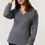 Haut Francine en jacquard pied-de-poule